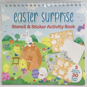 30-Page <strong>Easter</strong> Stencil &amp; Sticker Activity <strong>Book</strong> - 5 Reusable Templates + Cute Stickers DIY Art Craft for Kids Party Favor - Product Image 1