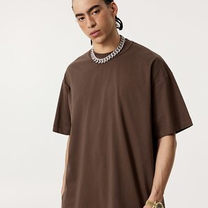 Casual Men's T-shirt, Oversized Round Neck, Short Sleeve, Loose <strong>Fit</strong>, Street Style, <strong>Basic</strong> T-shirt. - Product Image 3