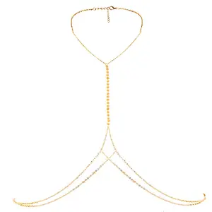 Altın kaplama uzun sütyen zincir pullu bel zinciri Bikini paslanmaz çelik seksi böbrek bayan göbek takısı kemer göbek bel vücut zincirleri