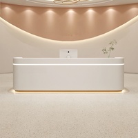 Comptoir de réception moderne en bois massif pour salons de beauté, cliniques médicales, bars, centres de soins esthétiques - Bureau commercial