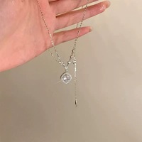 Elegante Collar de Princesa de Lujo Ligero, Colgante Minimalista Brillante con Piedra de Zirconia, Joyería Romántica Suave de Primera Calidad para Mujer