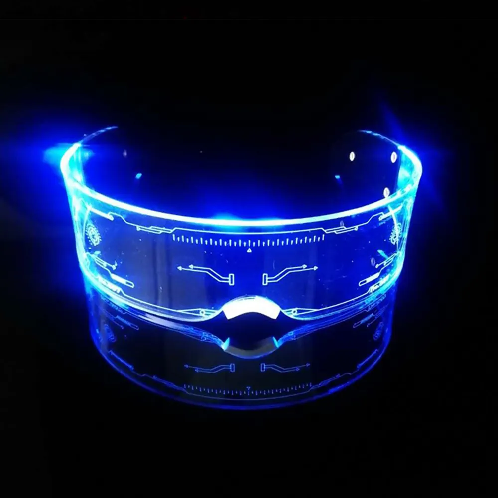 LED gafas EL alambre de fiesta luminoso gafas con luz LED Up lentes Rave traje fiesta gafas de DJ decoración de Halloween