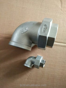 Đúc thép không gỉ phụ kiện đường ống <span class=keywords><strong>NPT</strong></span> bspp <span class=keywords><strong>SS</strong></span> 201 <span class=keywords><strong>304</strong></span> 316 1 "150PSI Công Đoàn khuỷu tay nữ cuối bên trong dây linh hoạt Doanh khuỷu tay - Product Image 6