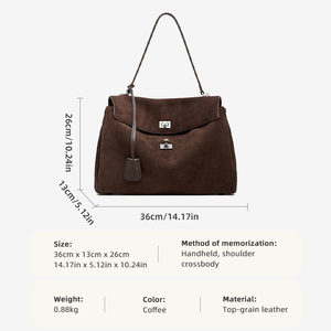 Bolso Tote de Cuero Genuino de Alta Calidad, Bolso de Hombro de Lujo para Mujer, Gran Capacidad, de Marca - Product Image 2