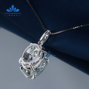 Kustom 0.5ct 1ct 2ct 3ct Lab berlian 10K 14K <span class=keywords><strong>18K</strong></span> emas padat CVD HPHT liontin bulat DEF VVS IGI sertifikat Berlian Kalung - Product Image 3