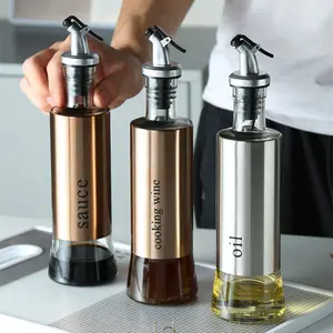 Botellas de salsa con Control de oliva con letras YXHT, utensilios de cocina, dispensador de aceite, herramientas, dispensador de acero inoxidable, botellas de aceite selladas