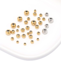 Cuentas espaciadoras redondas sin costuras rellenas de oro de 18 quilates reales de primera calidad para componentes de bricolaje accesorios de joyería suave