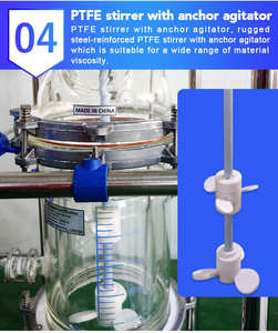 100L jacketed glass reactor large volume chemical reactor for industrial - Product Image 6