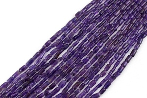 Cuentas de piedras preciosas de amatista azul Natural de 1 hebra de calidad AAA, forma de tubo suave para fabricación de joyas hechas a mano, venta al por mayor - Product Image 5