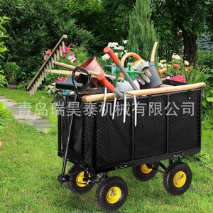 Chariot de jardin pliable 110x51x83cm, capacité de charge 400kg, pour outils de jardinage et travaux extérieurs - Product Image 4