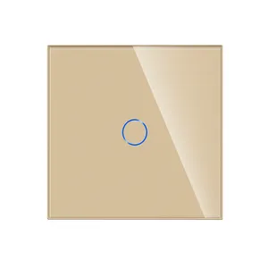 Bingoelec tempered glass single way Modern waterproof wall light touch switch for home and office