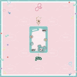 Kartun lucu KPOP dua kali tempat kartu gantungan kunci kecil akrilik bingkai kartu dengan liontin untuk kartu kecil aksesoris hadiah untuk penggemar - Product Image 2