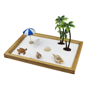 Kit Giardino <span class=keywords><strong>Zen</strong></span> in Miniatura con Sabbia Bianca, Palme e Conchiglie Naturali, Strumento per Meditazione, Decorazione da Scrivania per Terapia e Relax in Ufficio - Product Image 4