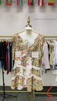 Dernières pièces en stock : Robe décontractée mini florale sexy à manches courtes et dos nu pour femme, style européen et américain, en liquidation