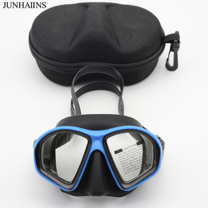 Diving Mask Snorkeling Freediving Tempered Glass Anti-Fog Adjustable With Camera Mount Universal Black Mirror Blue - Product Image 3
