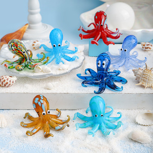 Décoration d'intérieur, décoration <span class=keywords><strong>de</strong></span> bureau, cadeau, décoration d'aquarium, figurine d'octopus en verre artisanal <span class=keywords><strong>de</strong></span> Murano - Product Image 1