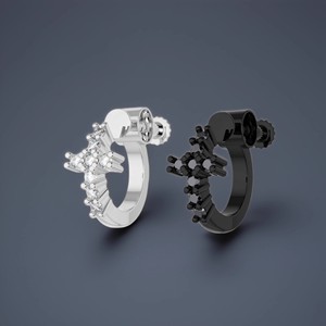 Cross Clip-on Earrings Zinc Alloy Claw Setting Geometric Design Party Fashion Unisex Earrings - Product Image 1