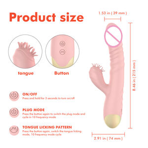 大人用女性用シリコーンバイブレーター,伸縮性ロッドと舌のなめが特徴セックスおもちゃディルド外国貿易 - Product Image 4