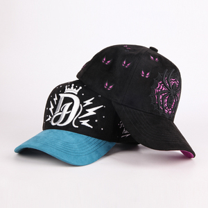 Cappellino da Baseball da uomo in cotone ricamato 3D di alta qualità con bordo curvo 5 pannelli sport Gorras camoscio cappellino da Baseball - Product Image 4