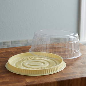Taiwan Recyclable Plastic Round Cake <b>Container</b> with Clear Lid and Embossing Food Grade Cake Packaging - Product Image 4