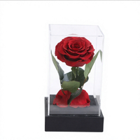 Bouquet de roses éternelles en acrylique sous cloche en verre, fait main, pour la remise des diplômes, la Saint-Valentin, Noël