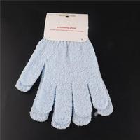 WELLFLYER PM-297 gants de bain ménagers quotidiens gants exfoliants en nylon à cinq doigts pour la douche exfoliant pour la peau