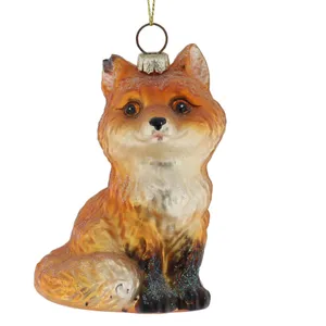 Colgante de cristal soplado a mano personalizado, estatua de perro, artesanía, árbol de Navidad, decoración del hogar