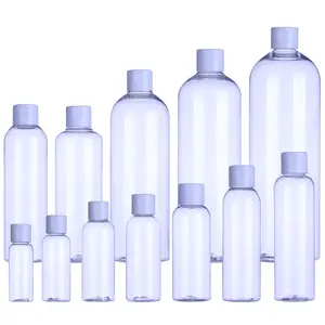 Embalagem de garrafa de plástico para pets, embalagem em gel para banho, beleza, produtos de banheiro, corpo, cuidados com a pele, garrafa cosmética, tampa flip