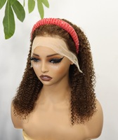 Perruques courtes bouclées en cheveux indiens avec dentelle respirante 13x4, pré-épilées, pour femmes, couleur 99J, en cheveux humains