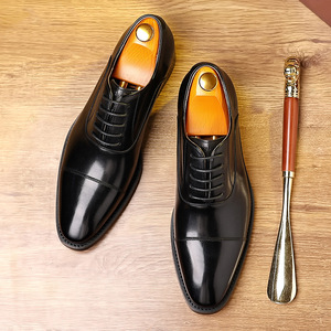 2026 Three-piece Connector Genuine Leather Men's Pointed-Toe Oxfords Business Formal Anti-Slippery All Seasons Dress <b>Shoes</b> Made - Product Image 3
