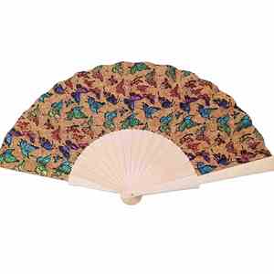 Abanico de Mano de Corcho Portugués Genuino de 23 cm, Ecológico y Vegano, para Artículos Promocionales y Fiestas - Product Image 1