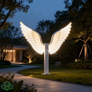 Senzhao Customizable Outdoor LED Art Sculpture Large Illuminated Angel Wings Photo Prop <b>Light</b> for Public <b>Spaces</b> - Product Image 3