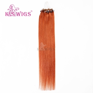 K.SWIGS 350# Copper Red <b>Micro</b> Ring Remy Human Hair Extensions Cuticle Aligned Durable Gentle Reusable Professional Natural Hair - Product Image 2