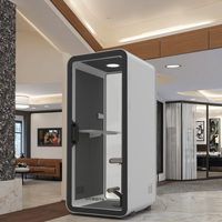 UNIBOOTH Cabine téléphonique insonorisée personnalisable en promotion, cabine silencieuse mobile pour appels privés, montage rapide, réduction du bruit