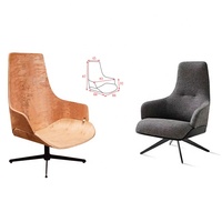 Pièces de cadre de chaise en contreplaqué d'eucalyptus moulé sur mesure pour la conception industrielle, accessoires de fauteuil pour salon et appartement