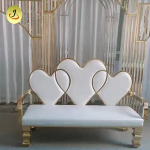Neuankömmling Golden Event Hochzeits sofa für Braut und Bräutigam Empfang elegantes Edelstahl Leders ofa