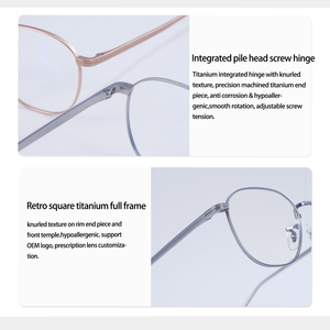 Monturas de Gafas de Titanio Puro de Lujo, Diseño Geométrico, Gafas Ópticas Panto, Ultraligeras, con Recubrimiento IP, Monturas para Prescripción - Product Image 4