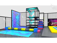 Arena de Juegos Interactiva Multifuncional Personalizada, Estructura de Escalada para Niños, Tobogán Combinado, Equipo Comercial para Parques de Trampolines Interiores