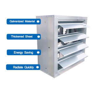 พัดลมดูดอากาศแบบแรงดันลบสำหรับอุตสาหกรรม ติดตั้งบนหลังคา ลดเสียงรบกวน สำหรับห้องปลูกพืช รูปทรงสี่เหลี่ยมผืนผ้า - Product Image 2