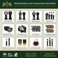 Funda para Cabeza de Palo de Golf Personalizada con Logotipo, Múltiples Diseños, Bordado Personalizado, Novedad, OEM, ODM, Venta al por Mayor
