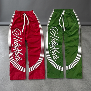 Custom Embroidery Unisex Vintage Eco-Friendly Distressed Stripe Winter Sweatpants Jogger <b>Trousers</b> Oversized Baggy <b>Elastic</b> <b>Waist</b> - Product Image 3