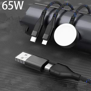 65W USB-C bện nhanh sạc cáp với đầu ra kép & 2-in-3 từ không dây đồng hồ sạc - Product Image 5