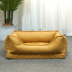 Cama para Perros Lavable a Máquina, Cama Extra Resistente con Laterales Reforzados, Tejidos Vintage de Cuero Sintético, Camas para Perros - Product Image 6