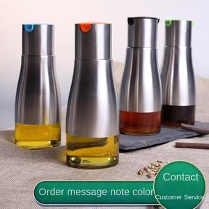 Botella de control de aceite de vidrio Olla de aceite de acero inoxidable para cocina Hogar para Aceite vinagre balsámico Vino viejo y fiestas - Product Image 2