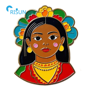 Usine Métal Mexicain Mexique Artiste Femmes Inspiré Portrait Broche Ma Propre <span class=keywords><strong>Muse</strong></span> Frida Épingle En Émail Personnalisé Frida Épinglette Badge - Product Image 2