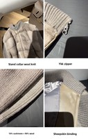 Premium Purple Label Nerzwolle Kaschmir Strickpelzmantel Luxuriöse Winterjacke mit Doppelreihigem Verschluss Polyester-Futter