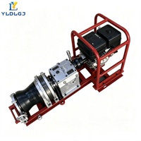 YILI Cabrestante de tracción tipo cabrestante con estructura de riel roja, jaula de seguridad, tambor de motor tipo reloj de arena, extractor de cables, grillete de anclaje y máquina de tendido