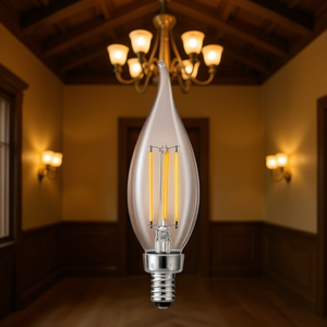 Bombilla LED tipo candelabro 2700K blanco cálido, base E12, regulable, para candelabros, apliques de pared, estilo vintage - Product Image 2
