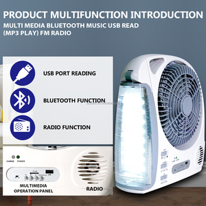 Quạt Cắm Trại Năng Lượng Mặt Trời Mini Teyoza Quạt Hộp Di Động Điện Ac/Dc Với Đèn <span class=keywords><strong>Led</strong></span> Và Đài FM - Product Image 5