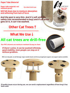 <span class=keywords><strong>Arbre</strong></span> à <span class=keywords><strong>chat</strong></span> pliable luxueux de grande taille, du sol au plafond, en bois + sisal + PVC, imperméable, durable, robuste, lavable, pour salon intérieur - Product Image 6